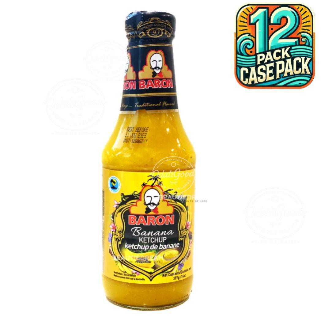 Baron Banana Ketchup | Product of St. Lucia | 14oz (397g) | (Bulk) Case Pack