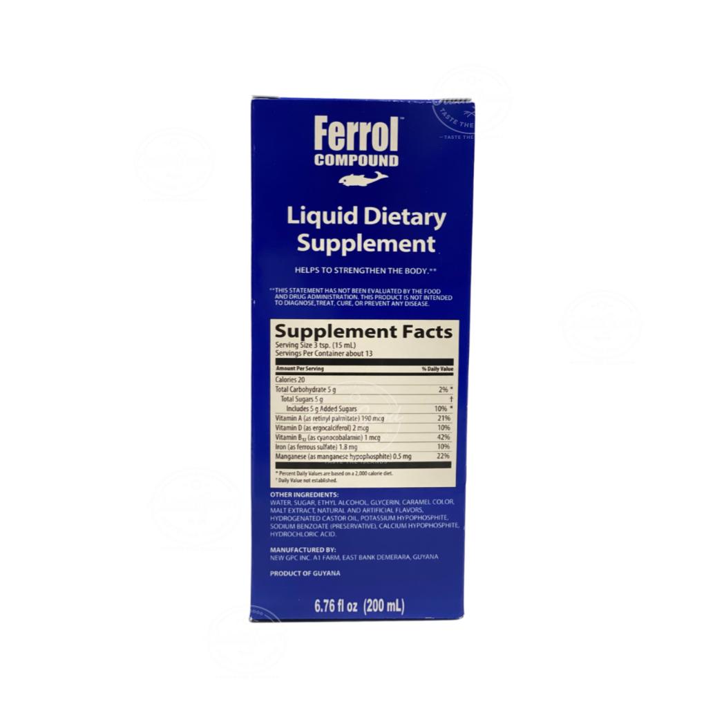 Ferrol Compound Liquid Dietary Supplement | Product of Guyana | 6.76oz (200ml)