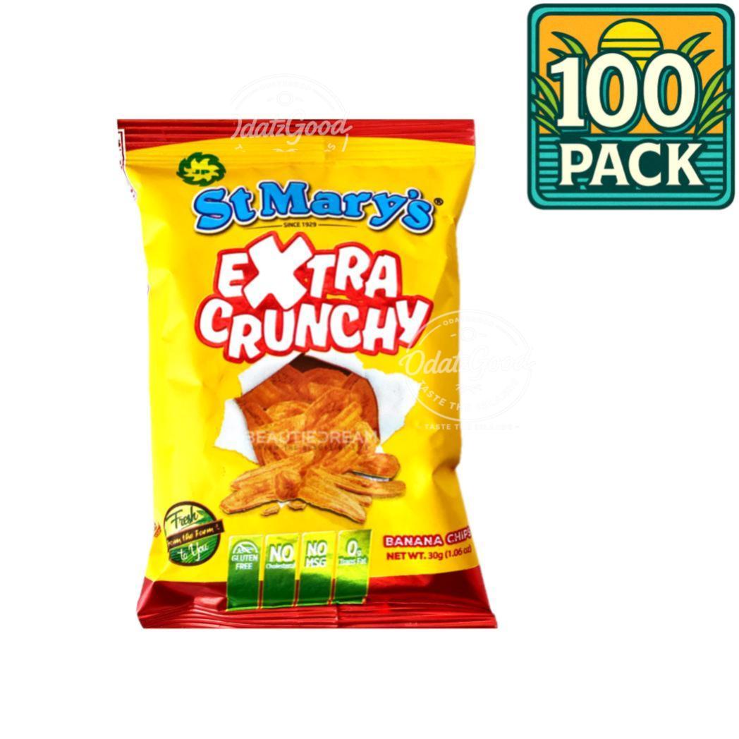 St. Mary’s Banana Chips Extra Crunchy | 1.06oz (30g) | (Bulk) Case Pack