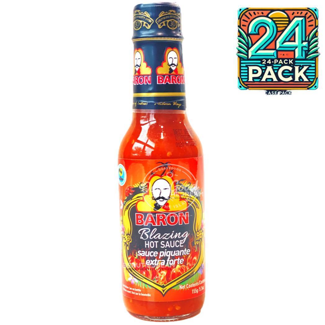 Baron Blazing Hot Sauce | Product of St. Lucia | 5.5oz (155g) | (Bulk) Case Pack