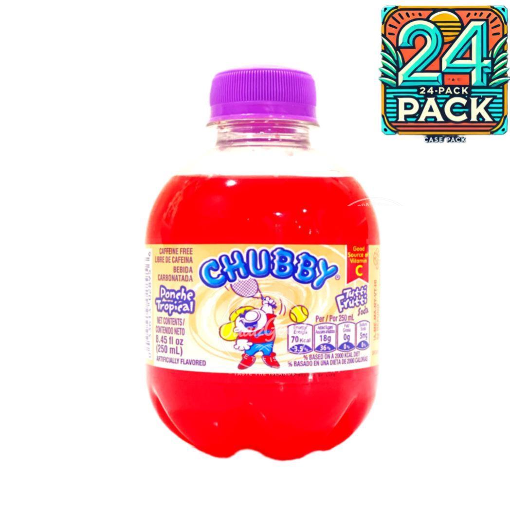 Chubby Tutti Frutti Ponche Tropical Soda | 8.45oz (250ml) | (Bulk) Case Pack
