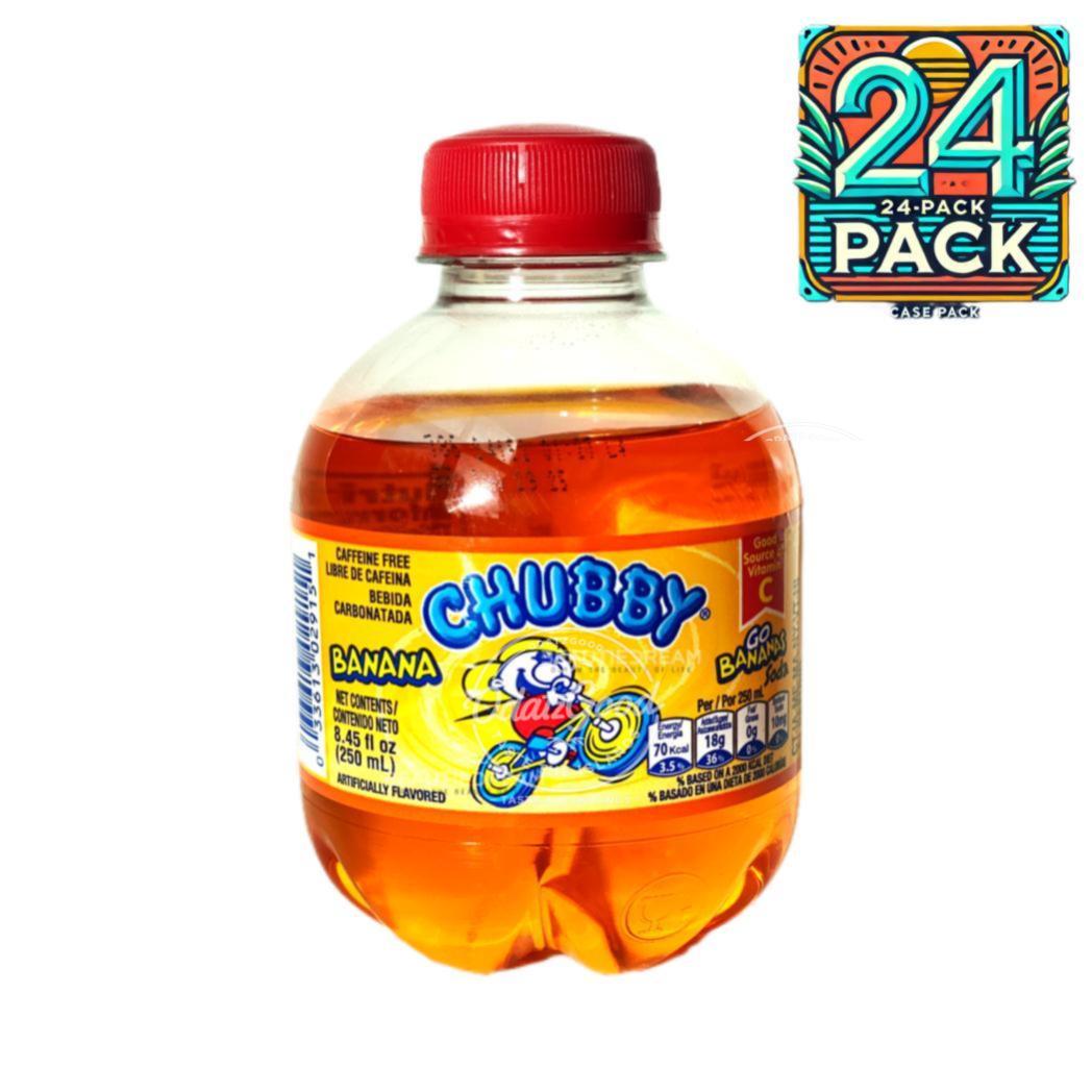 Chubby Go Bananas Soda | Product of Trinidad & Tobago | 8.45oz (250ml) | (Bulk) Case Pack