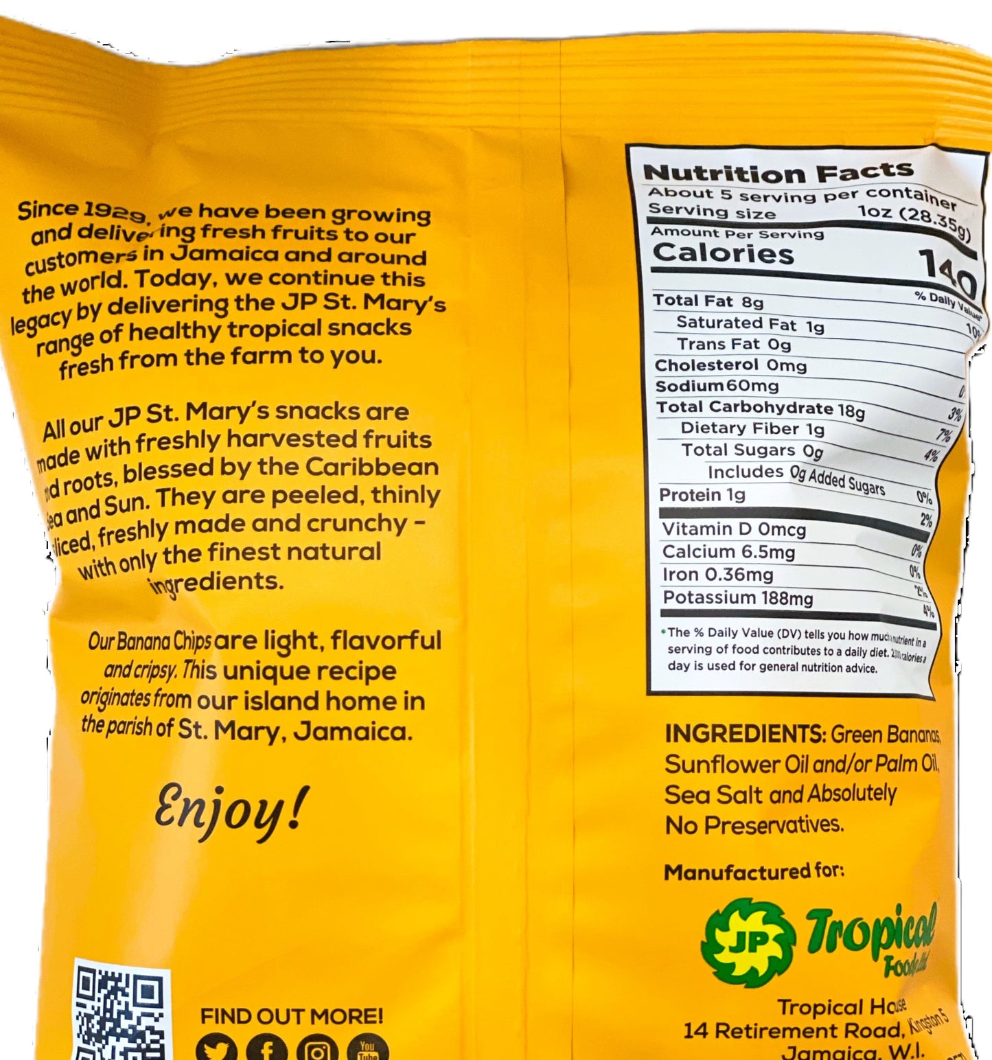 St. Mary’s Banana Chips Extra Crunchy | 5oz (142g) (Bulk) Case of 30