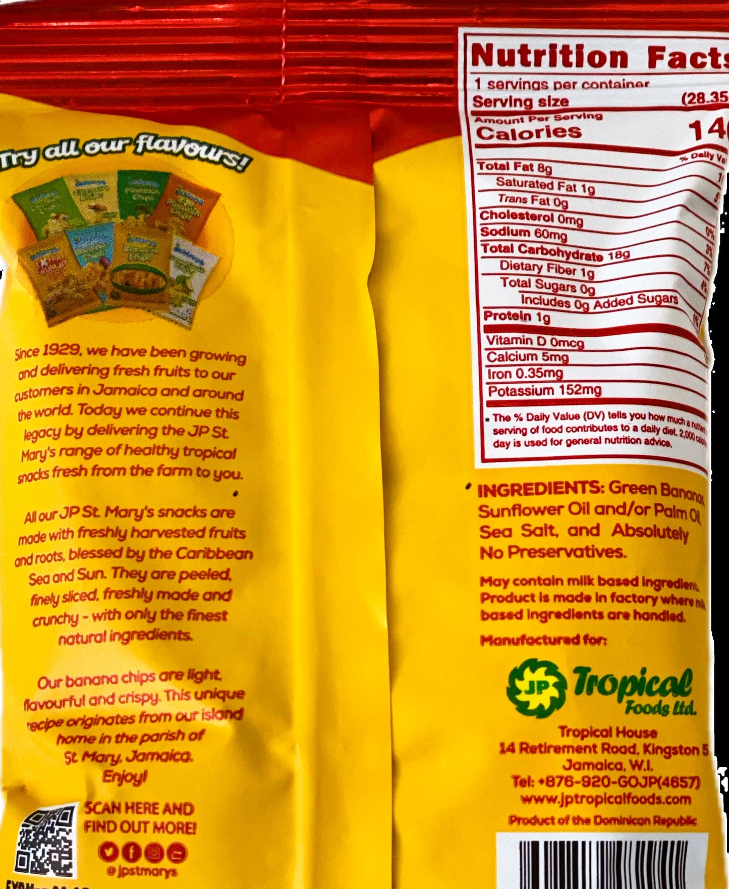 St. Mary’s Banana Chips Extra Crunchy | 1.06oz (30g) | (Bulk) Case Pack