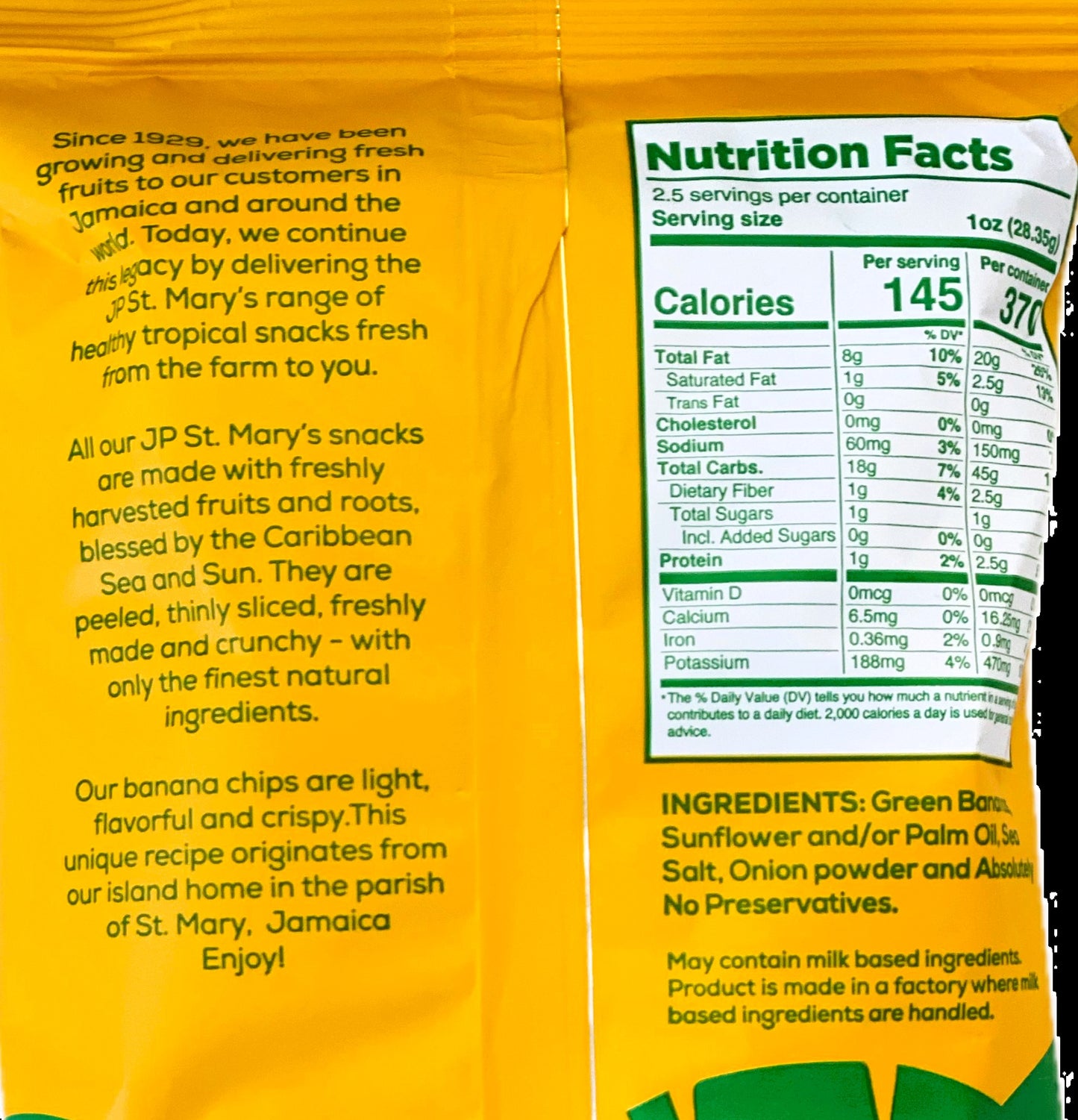 St. Mary’s Banana Chips | 2.5oz (71g) | (Bulk) Case of 24