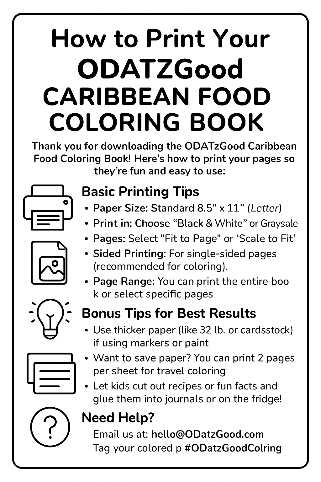 Caribbean Food Coloring Book – Digital Download