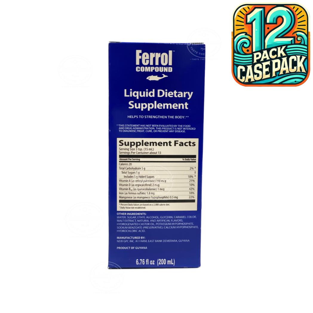 Ferrol Compound Liquid Dietary Supplement | Product of Guyana | 6.76oz (200ml) | (Bulk) Case Pack
