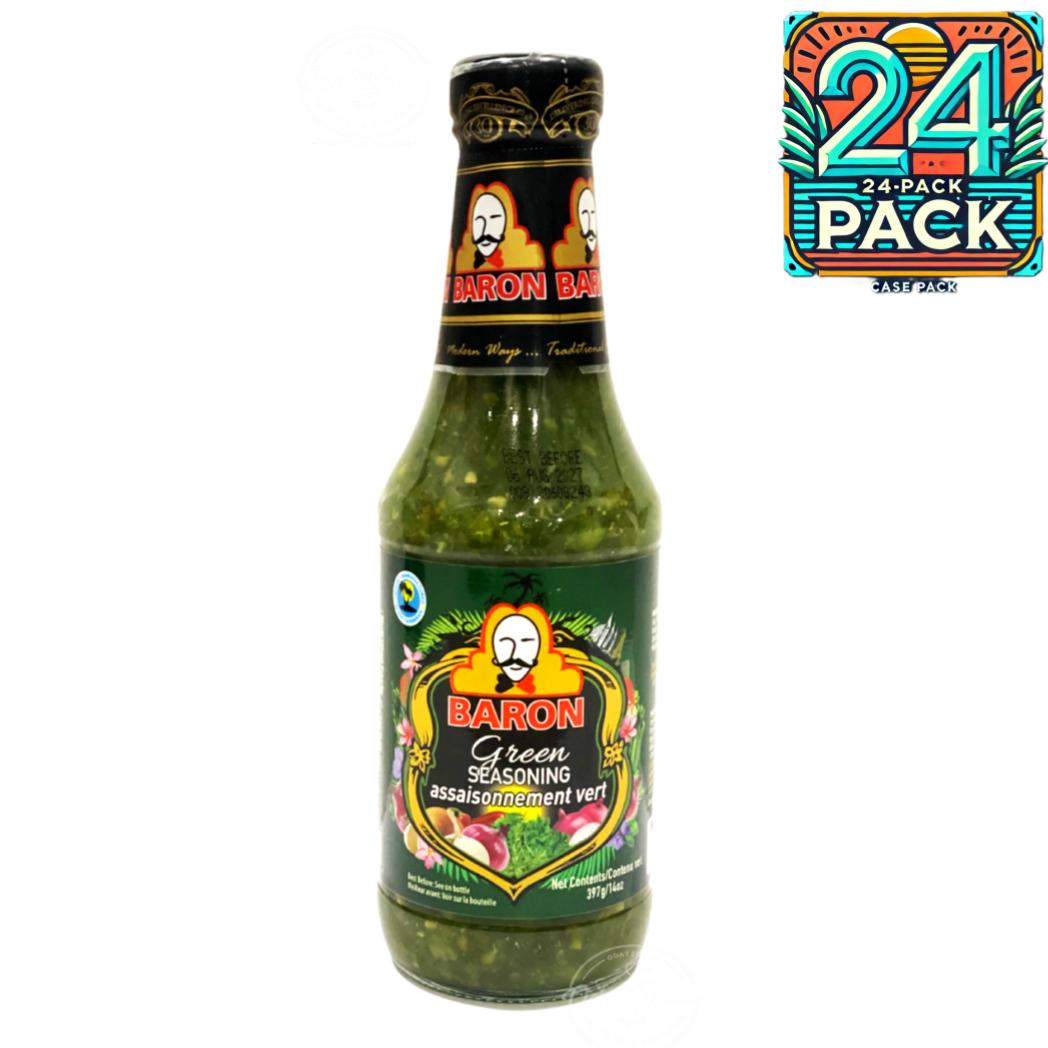 Baron Green Seasoning | Product of St. Lucia | 14oz (397g) | (Bulk) Case Pack