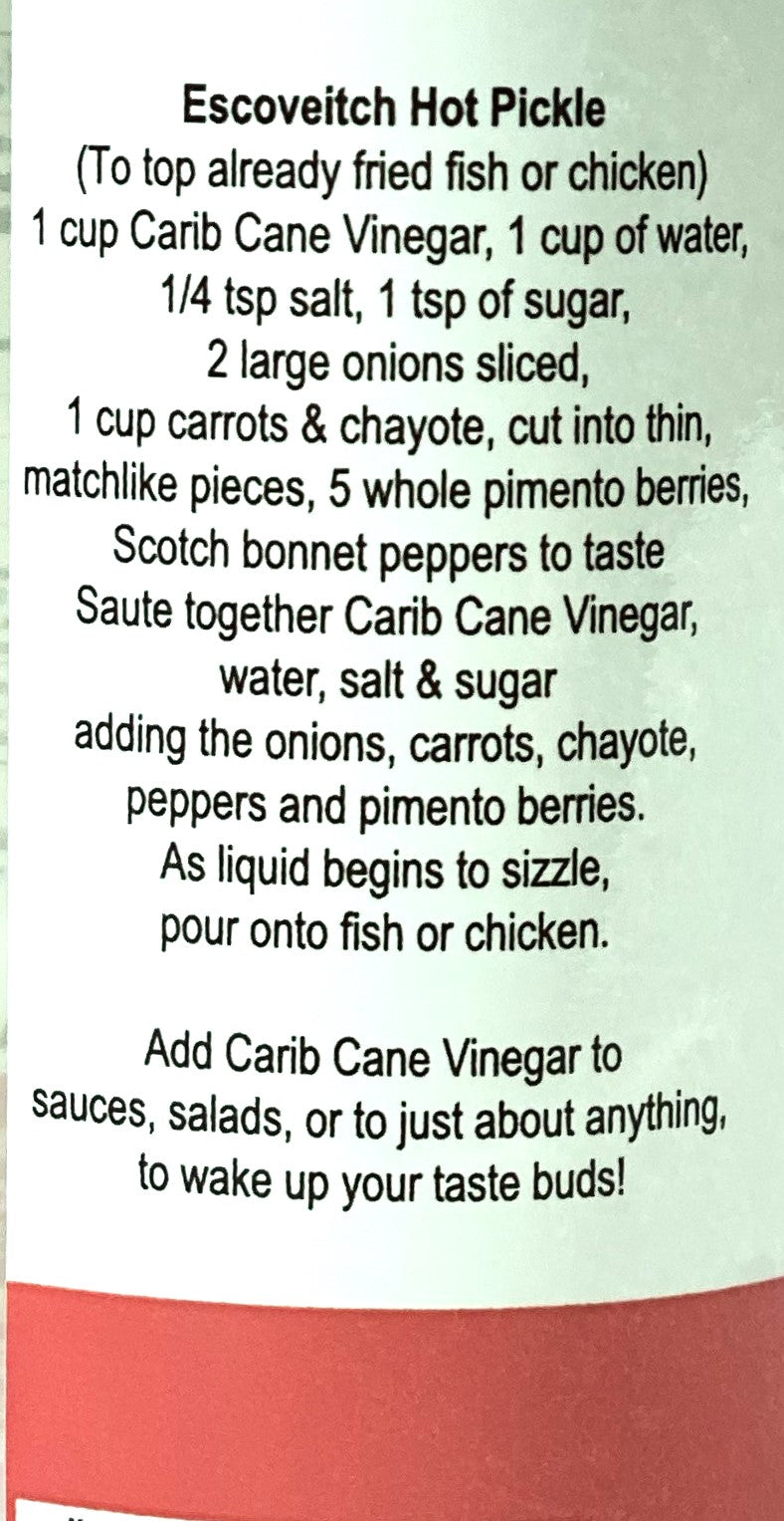 Carib Jamaican Cane Vinegar | Product of Jamaica | 16 fl oz