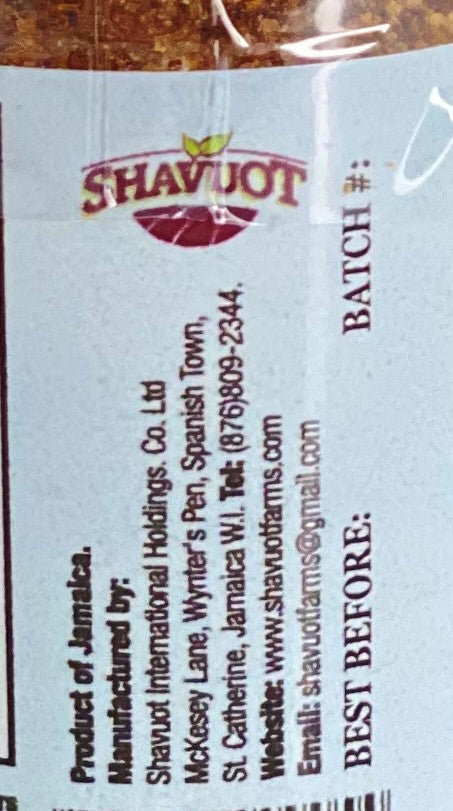 Shavuot Scotch Bonnet Pepper Powder | Product of Jamaica | 1.3 oz (36.85g)