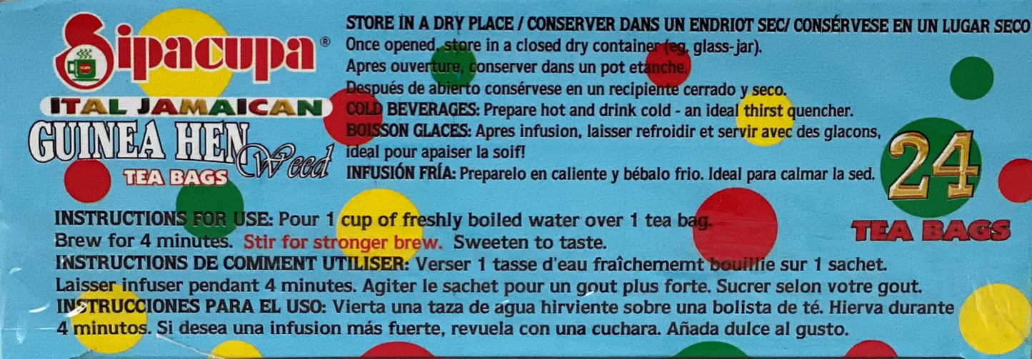 Sipacupa Guinea Hen Tea | Product of Jamaica | 24 Tea Bags