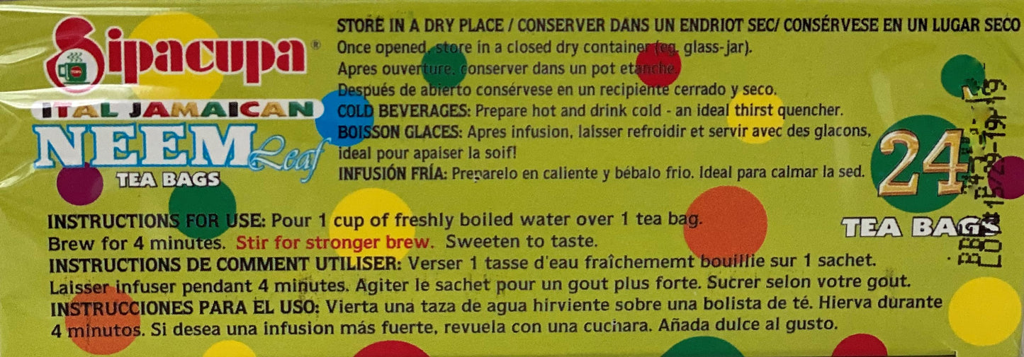 Sipacupa Neem Tea | Product of Jamaica | 24 Tea Bags