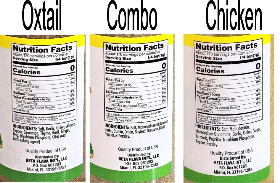 Beta Flava (Ocho Rios) Oxtail, Combo & Chicken Seasoning Variety Pack