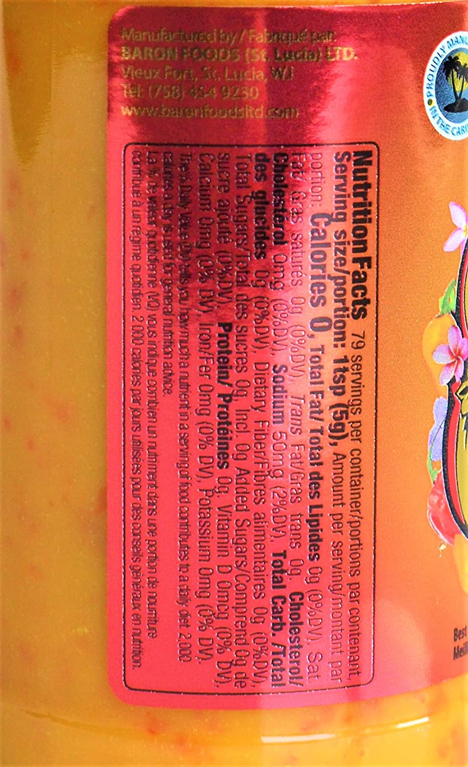 Baron West Indian Hot Sauce | Product of St. Lucia | 5.5 oz