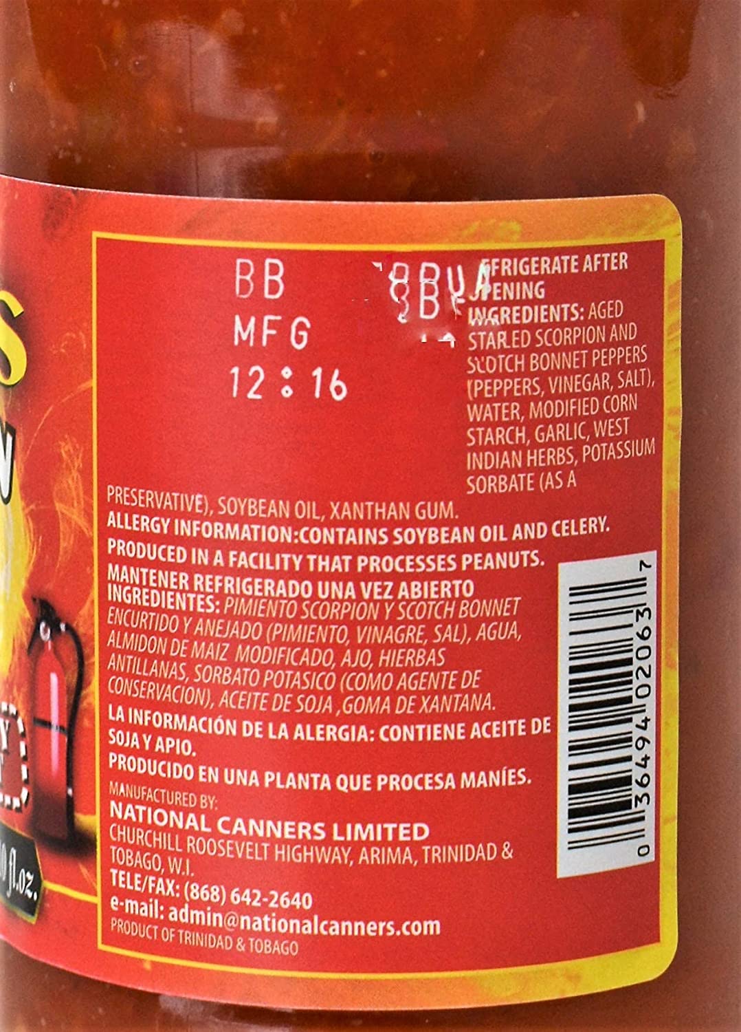Matouk's Trinidad Scorpion Pepper Sauce | Product of Trinidad & Tobago | 10oz