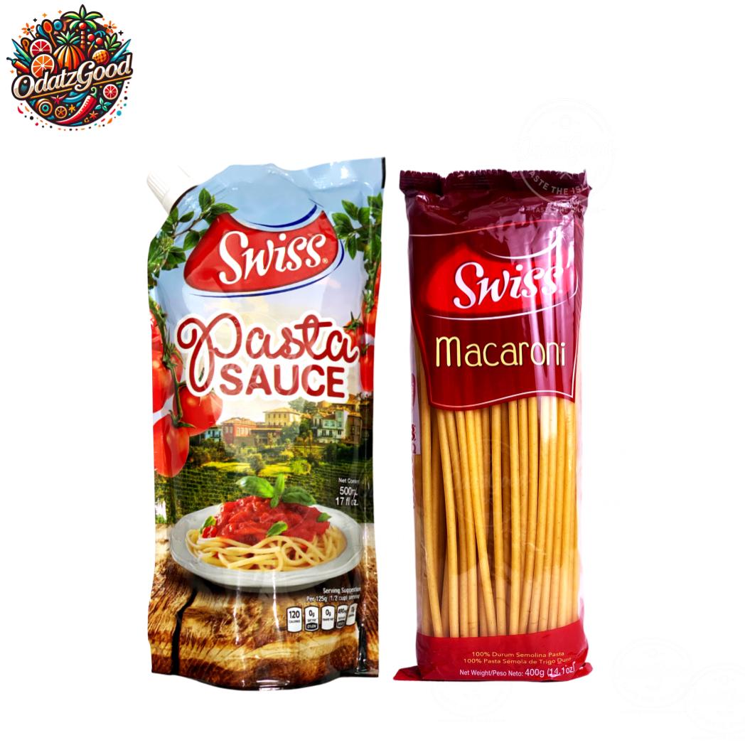 Swiss Macaroni & Pasta Sauce 2-Piece Caribbean Pasta Bundle 31.1oz – Product of Trinidad & Tobago