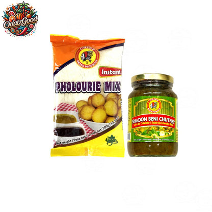 Chief Pholourie Mix & Chief Shadon Beni Chutney – 2 Piece Trinidad Food Bundle