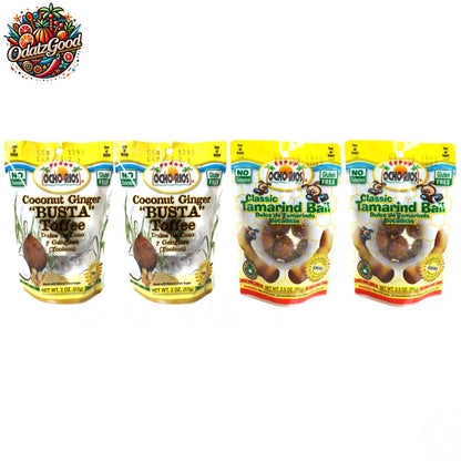 Ocho Rios Busta Toffee & Tamarind Balls 4-Pack Jamaican Candy Variety Bundle – 9oz (254g)
