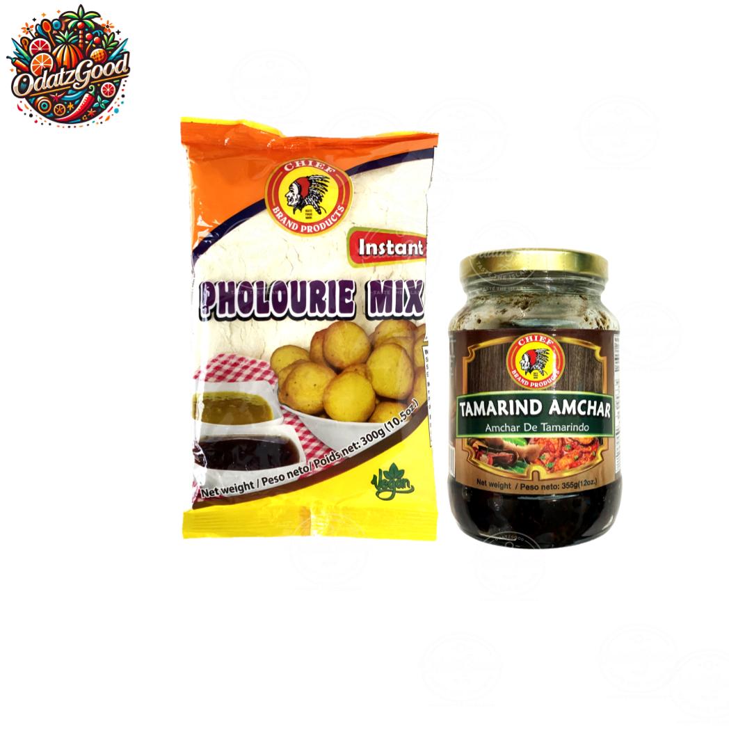 Chief Pholourie Mix & Chief Tamarind Amchar – 2 Piece Trinidad Food Bundle