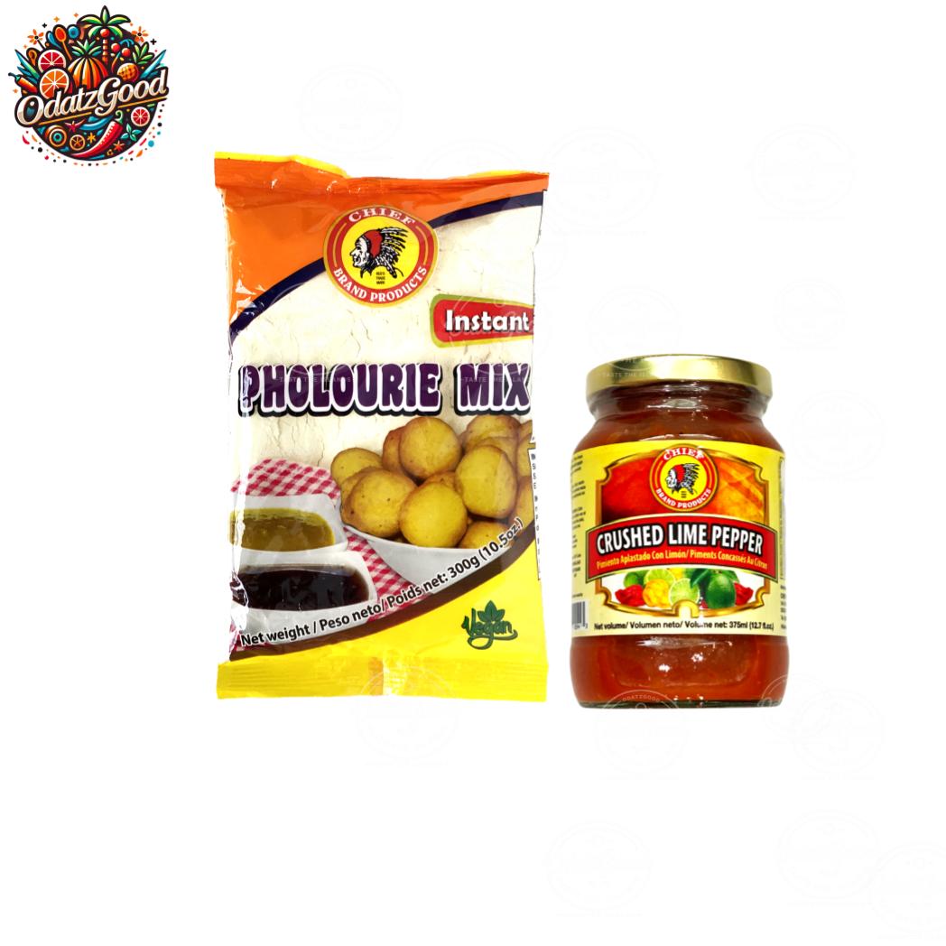 Chief Pholourie Mix & Chief Crushed Lime Pepper – 2 Piece Trinidad Food Bundle