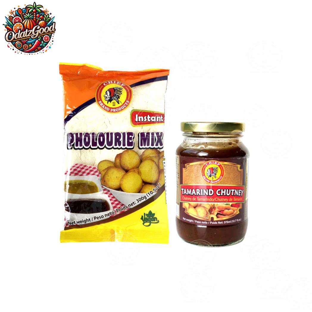Chief Pholourie Mix & Chief Tamarind Chutney – 2 Piece Trinidad Food Bundle