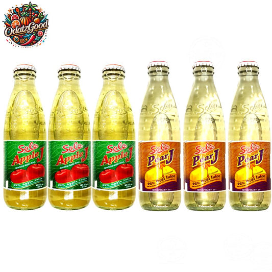 Solo Apple J & Pear J Sparkling Juice Drinks 8oz (237ml) – 6-Pack Variety Bundle