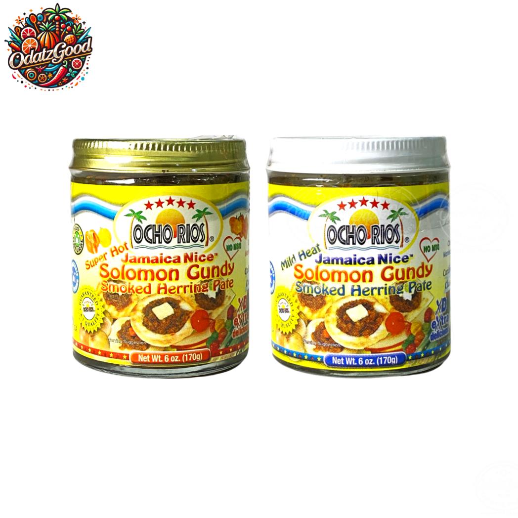 Ocho Rios Hot & Mild Solomon Gundy 6oz – 2 Piece Jamaican Fish Spread Bundle