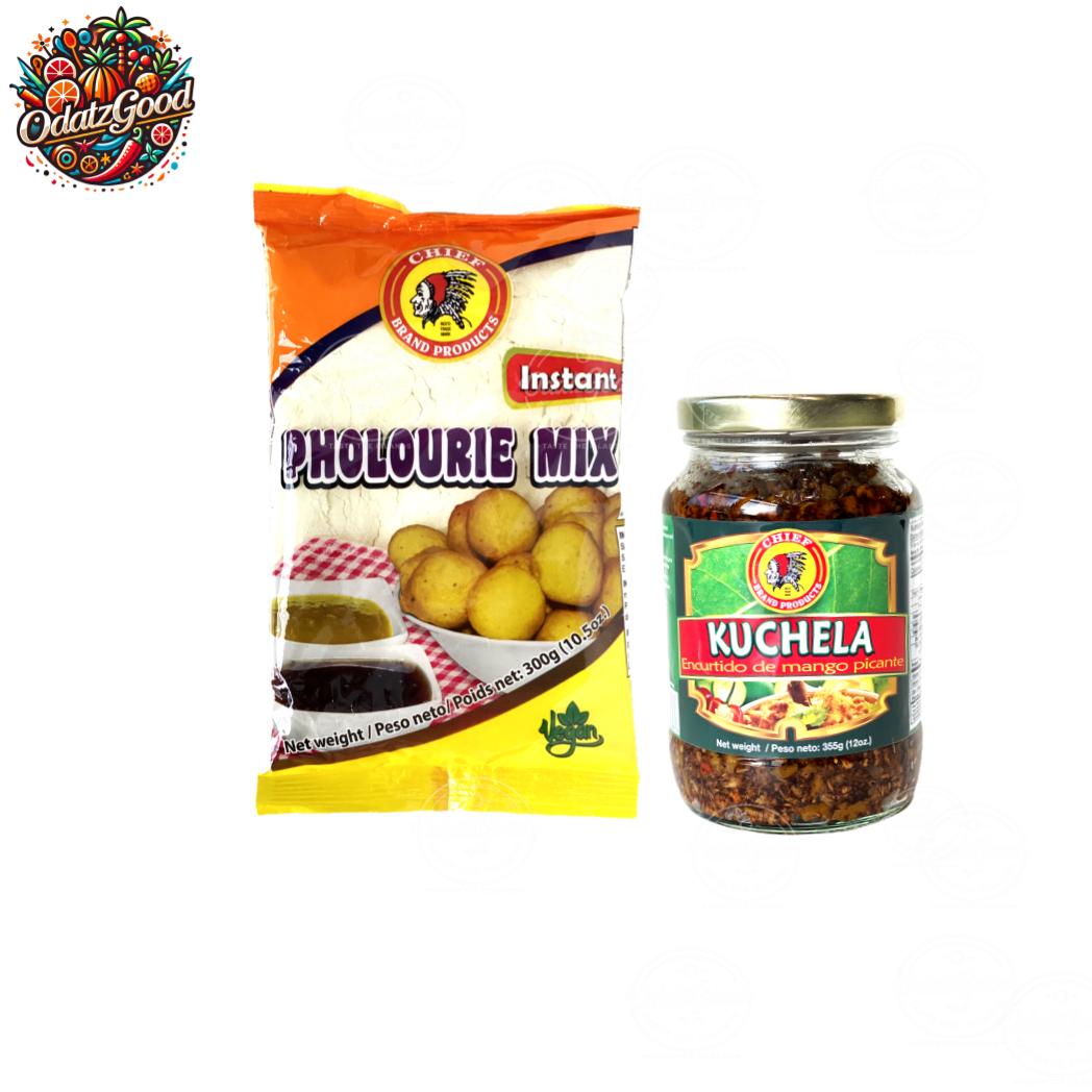 Chief Pholourie Mix & Chief Kuchela – 2 Piece Trinidad Food Bundle