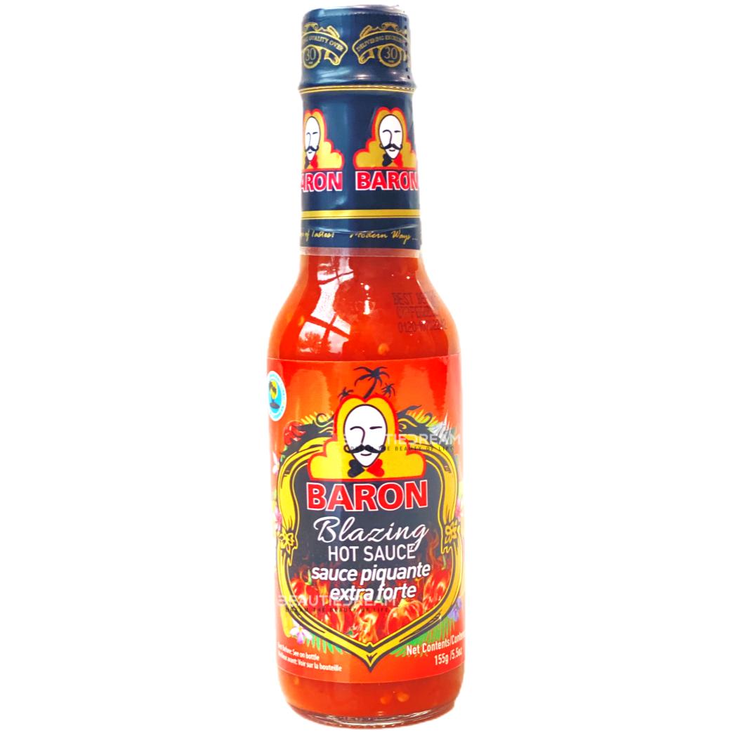 Baron Blazing Hot Sauce | Product of St. Lucia | 5.5oz (155g)