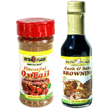 Beta Flava (Ocho Rios) Oxtail Seasoning Meat & Stew, and Browning Bundle