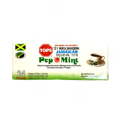 Tops Jamaican Pep O Mint Tea | Product of Jamaica | 1.3g (36g)