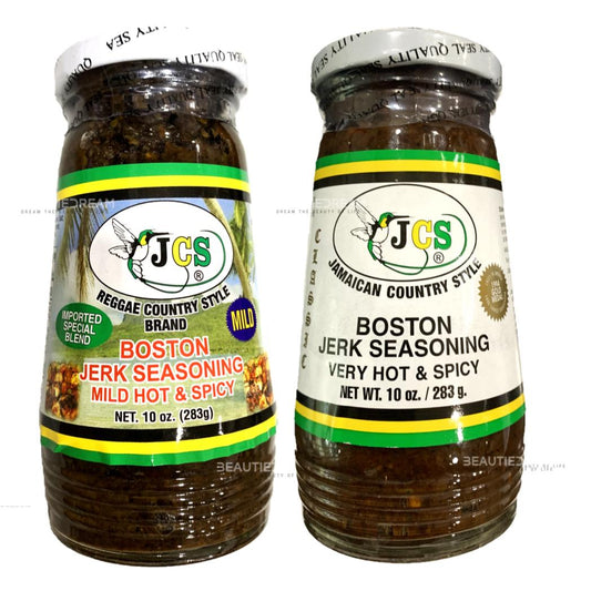 JCS Boston Jerk Seasoning Hot & Mild Variety Pack |  Product of Jamaica | 10oz