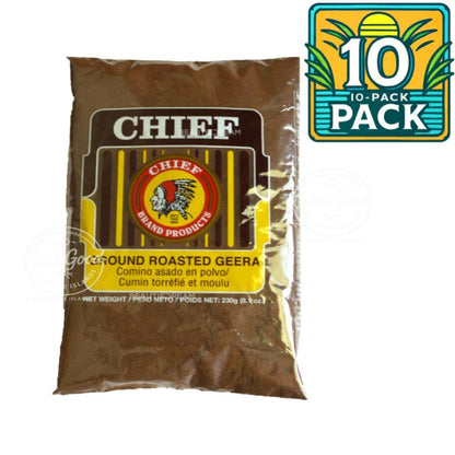 Chief Ground Roasted Geera  | Product of Trinidad & Tobago | 8.1 oz (230g) | (Bulk) Case Pack