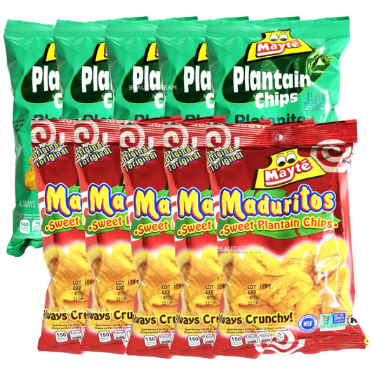 Mayte Plantain Chips Sweet (Maduritos) & Salted (Platanitos) Variety Pack