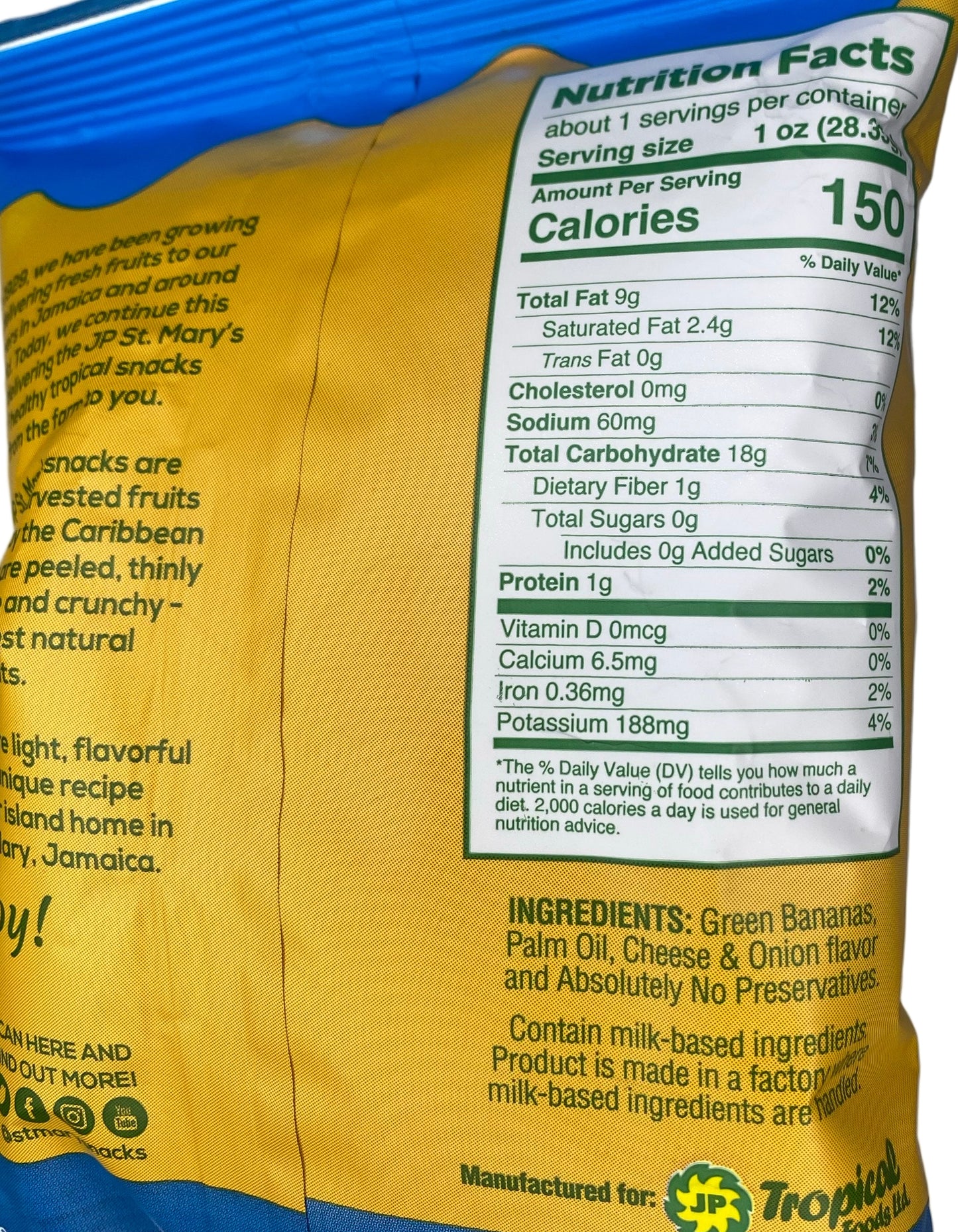 St. Mary’s Banana Chips w/ Cheese | 1.41oz  (40g)