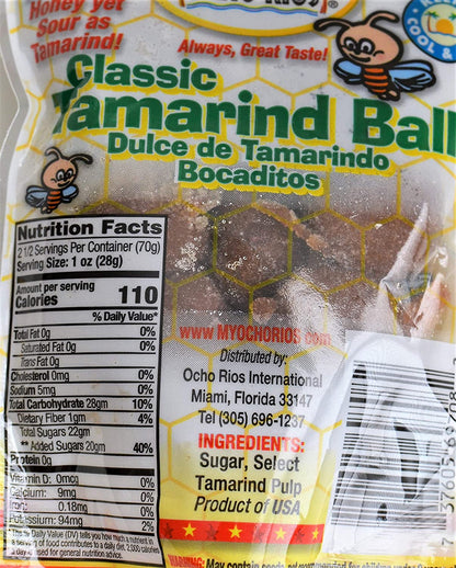 Tamarind Candy Balls Ocho Rios, Chef Eric’s, JCS Variety Pack of 3 (dulce de tamarindo)