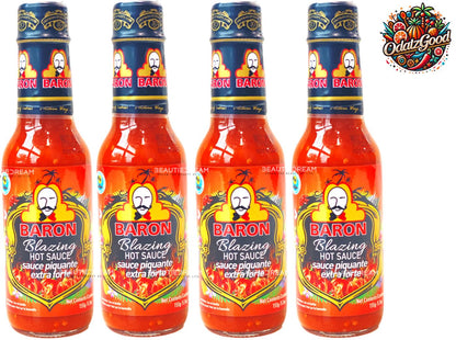 Baron Blazing Hot Sauce | Product of St. Lucia | 5.5oz (155g)