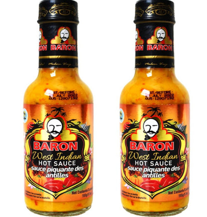 Baron West Indian Hot Sauce 5.5oz Pack of 2