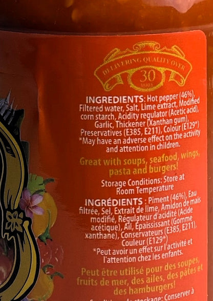 Baron Blazing Hot Sauce 14oz (397g) – Product of Saint Lucia