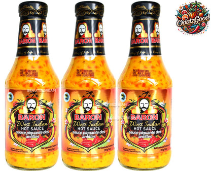 Baron West Indian Hot Sauce | Product of St. Lucia | 14 oz