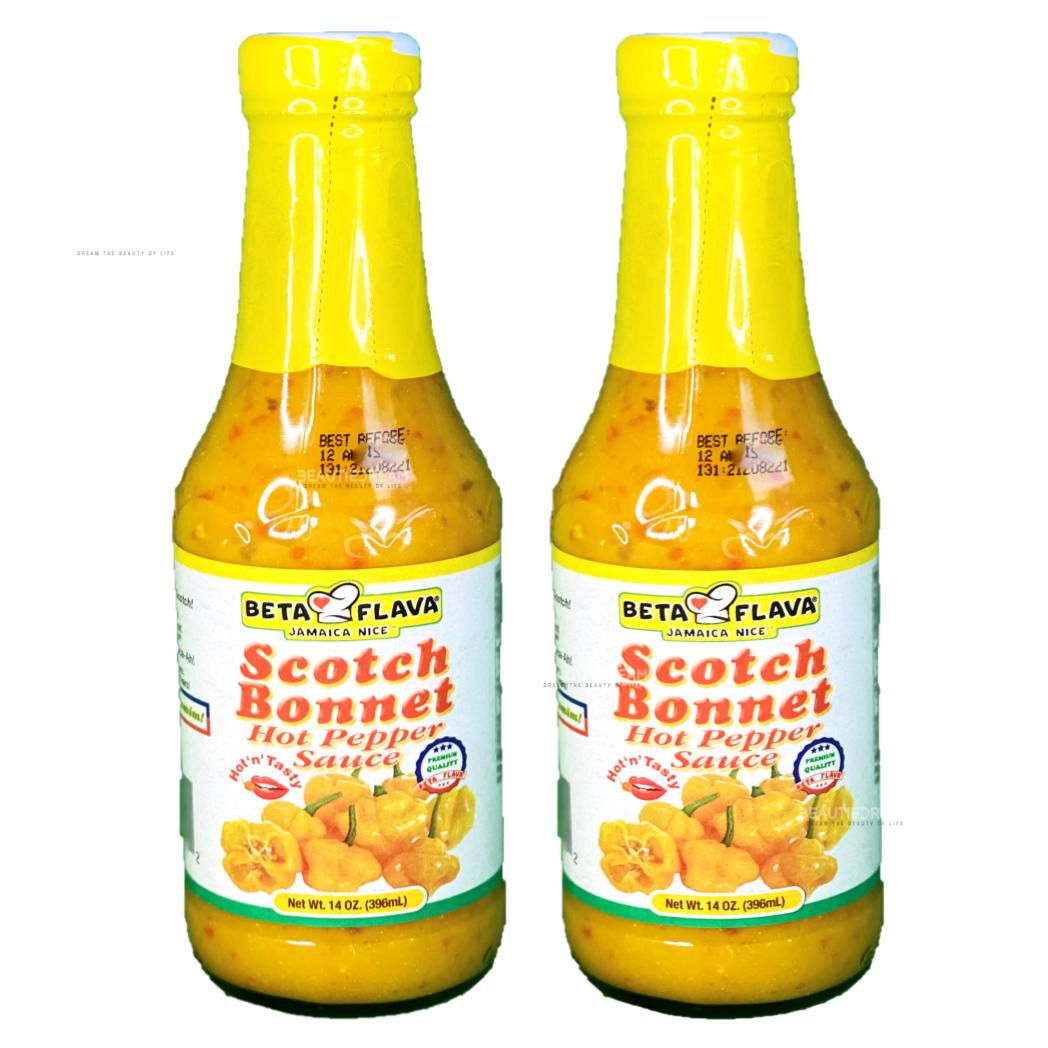 Beta Flava (Ocho Rios) Scotch Bonnet Hot Pepper Sauce 14 oz Pack of 2