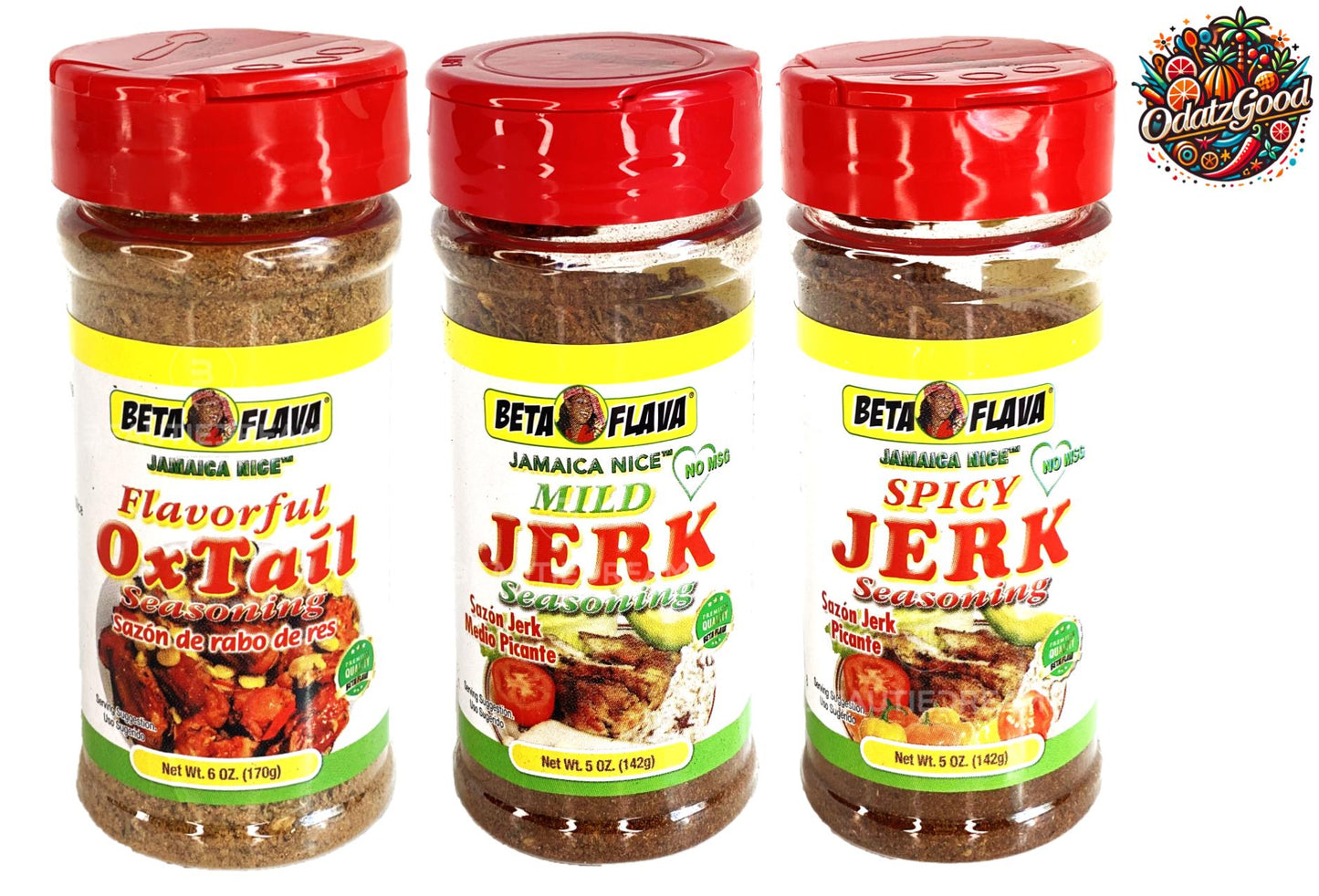 Beta Flava (Ocho Rios) Oxtail, Mild Jerk & Spicy Jerk Seasoning Variety Pack