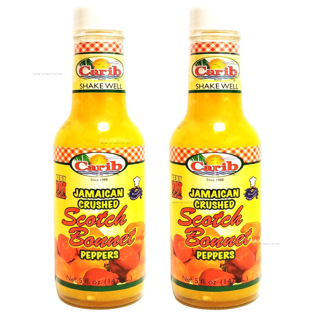 Carib Jamaican Yellow Crushed Scotch Bonnet Peppers 5oz Pack of 2