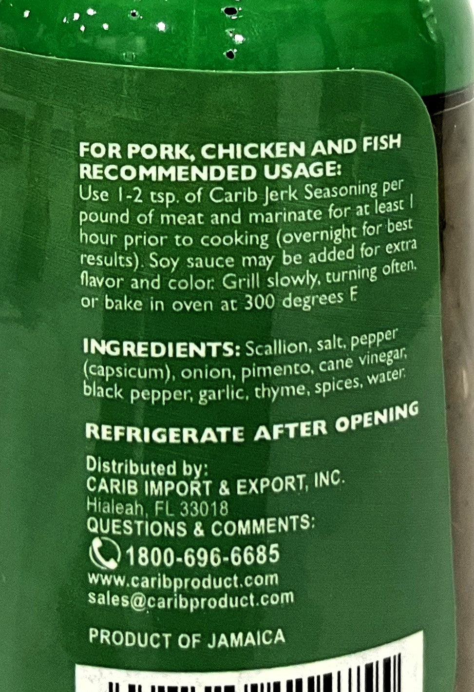 Carib Jamaican Mild Jerk Seasoning 11oz (312g) – Product of Jamaica