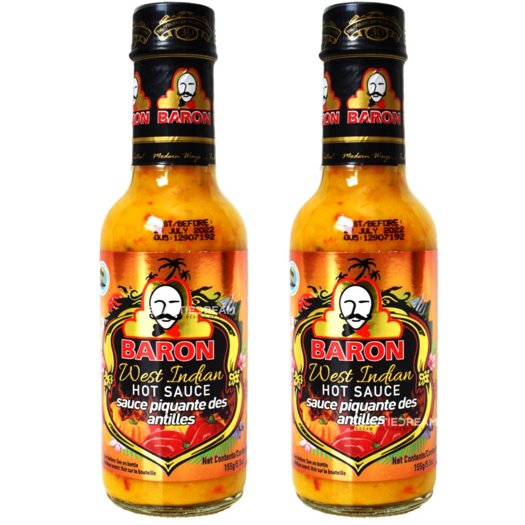 Baron West Indian Hot Sauce 5.5oz Pack of 2