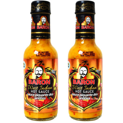 Baron West Indian Hot Sauce 5.5oz Pack of 2