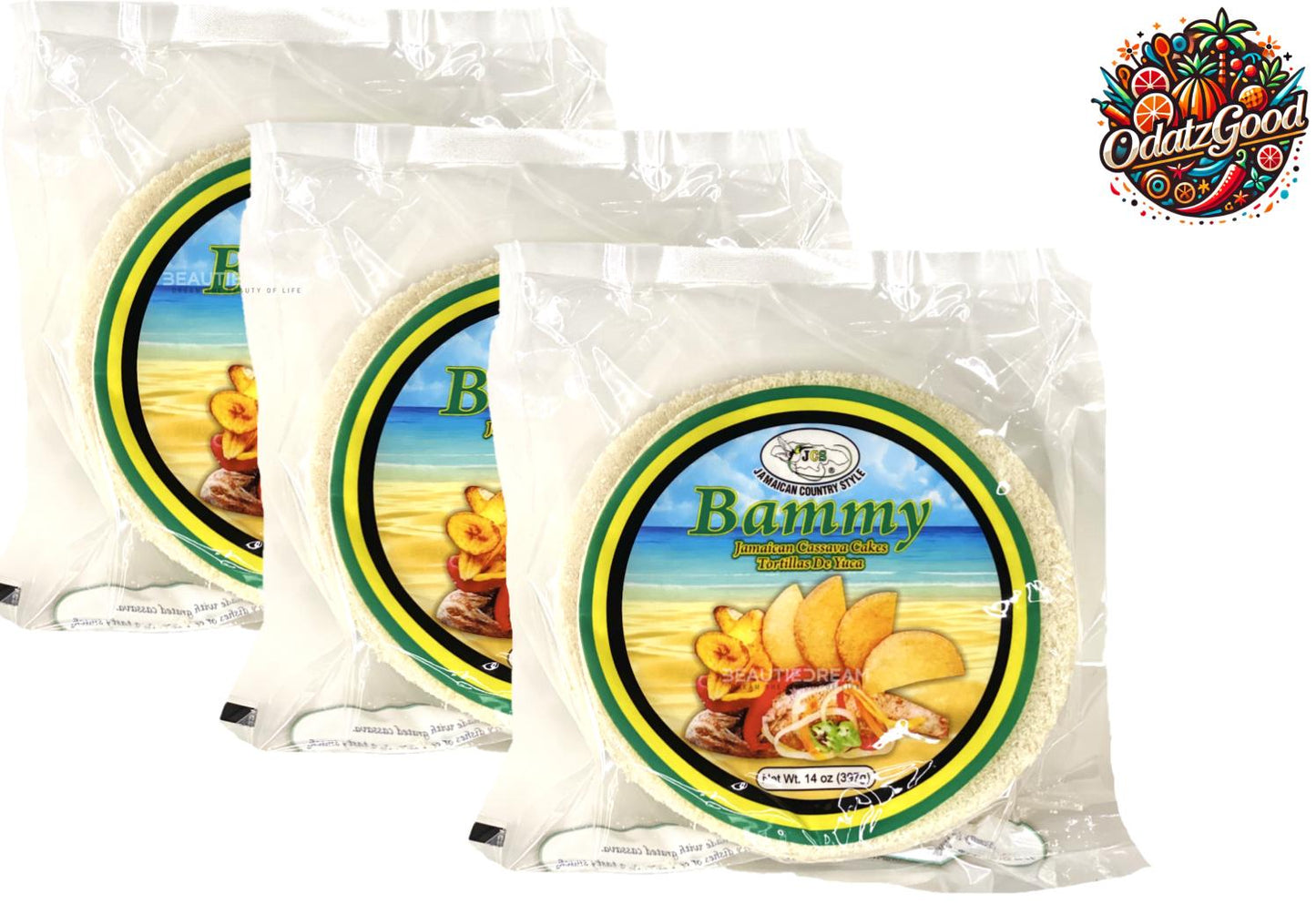 JCS Jamaican Bammy Cassava Cakes (Tortillas de Yuca) | Product of Jamaica | 14 oz