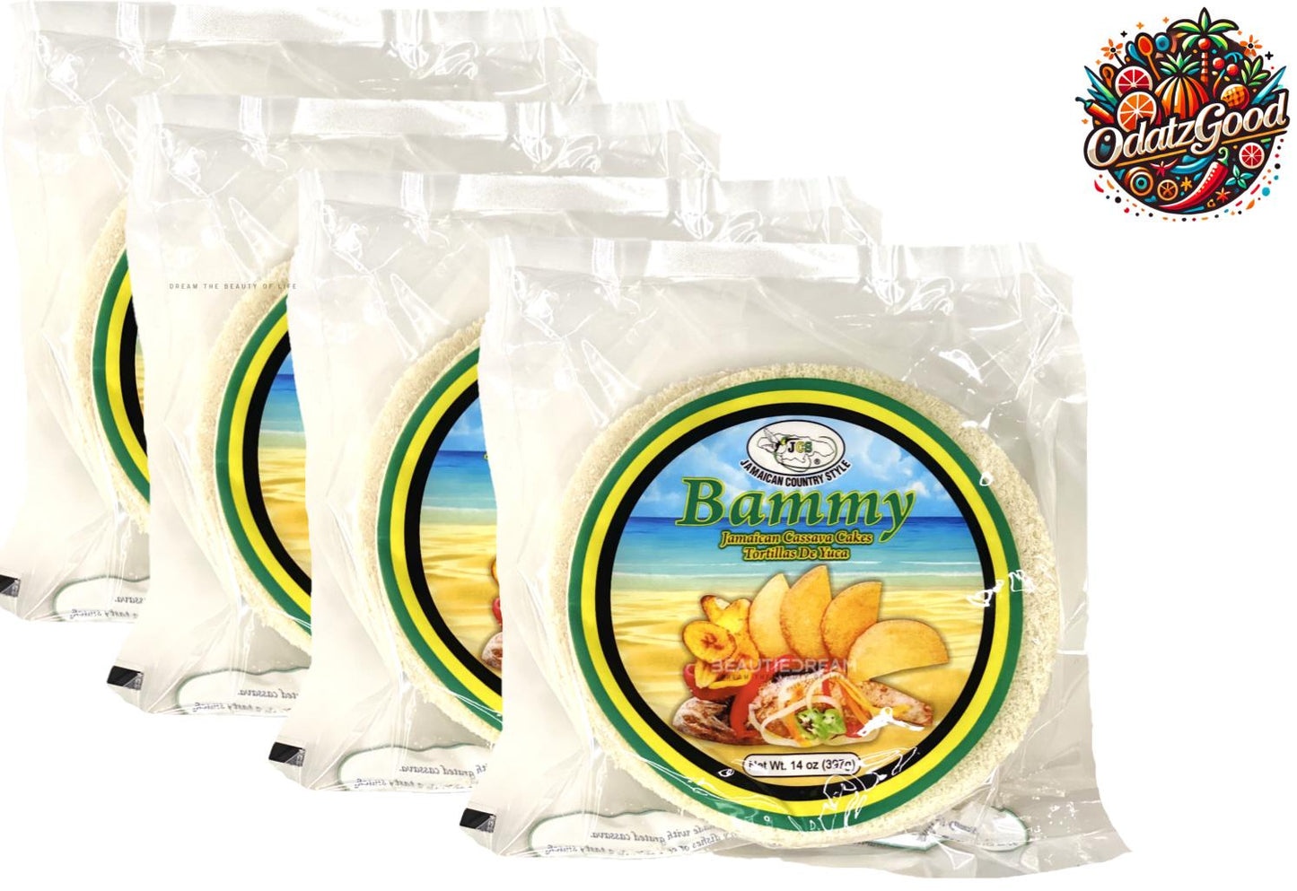 JCS Jamaican Bammy Cassava Cakes (Tortillas de Yuca) | Product of Jamaica | 14 oz