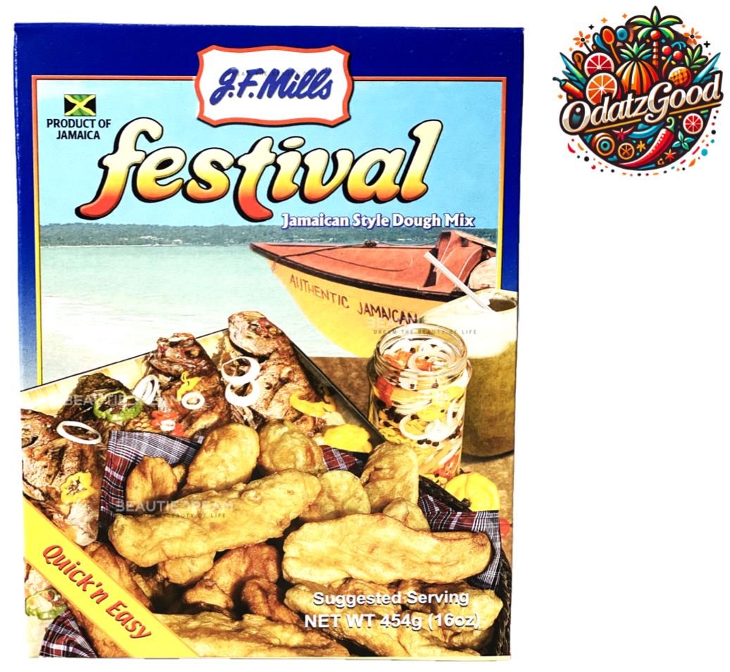 J.F. Mills Festival Jamaican Style Dough Mix | Product of Jamaica | 16oz (454g)