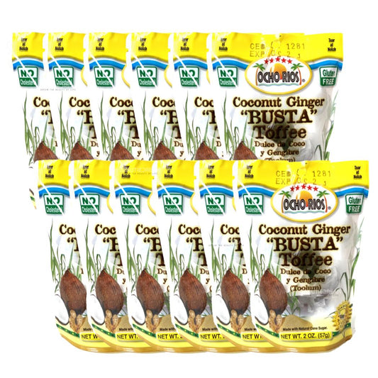 Ocho Rios Busta Candy Coconut Ginger Busta Toffee 2oz Pack of 12